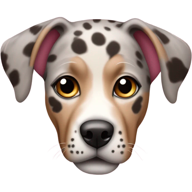 Catahoula leopard dog with pink nose  emoji