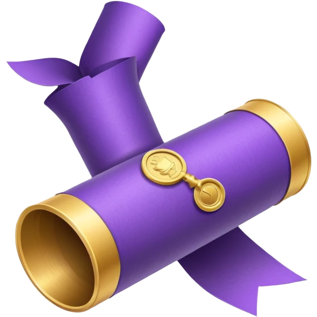 violet university diploma tube emoji