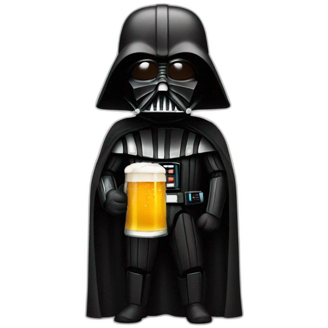 Dark vador with a beer  emoji
