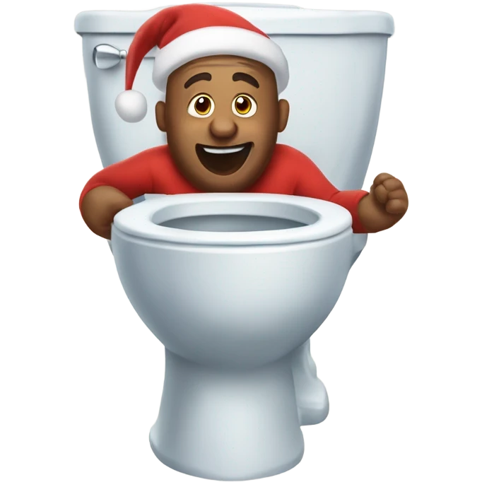 A big man coming out of a toilet saying ho ho ho merry skibidi emoji