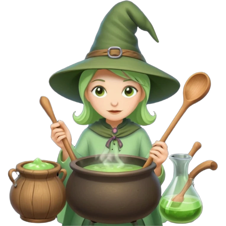 green witch cooking potion emoji