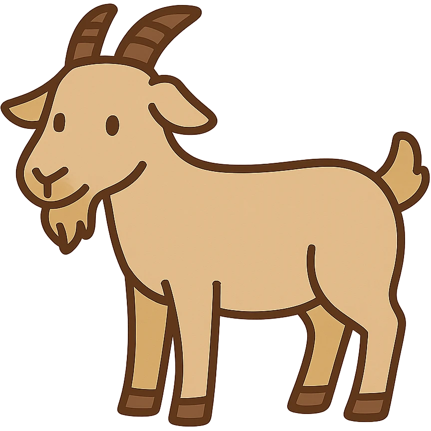 flat toon style goat emoji