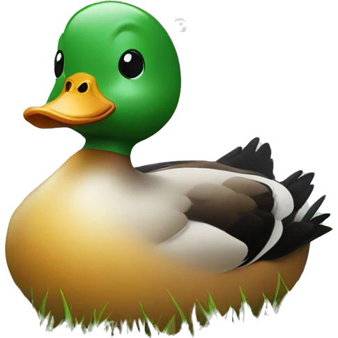 duck wit bubbles in grass emoji