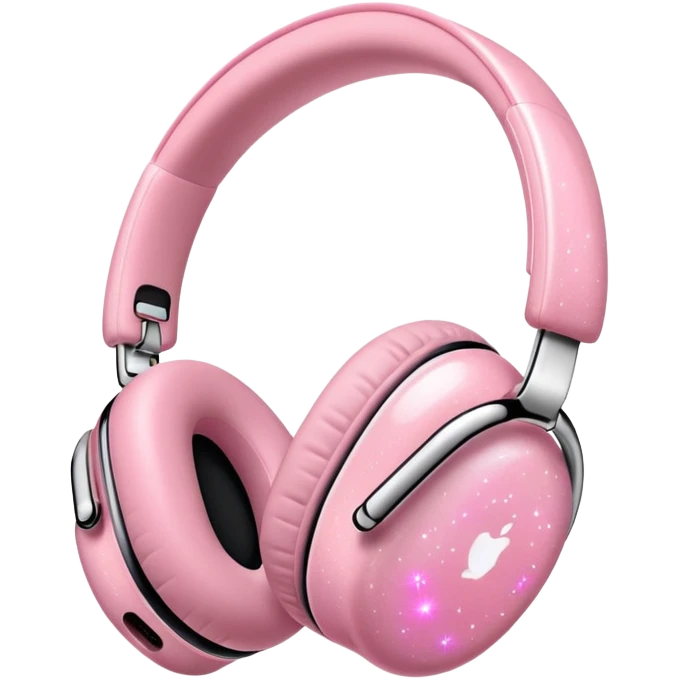 pink AirPods Max headphones with sparkles emoji