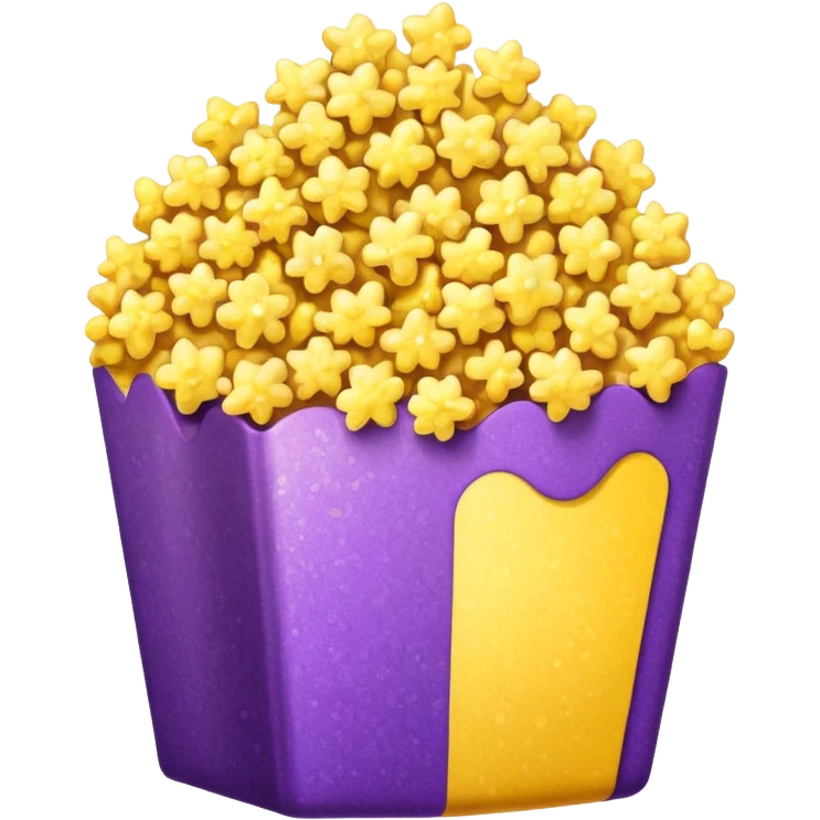 Glitter purple and yellow popcorn  emoji