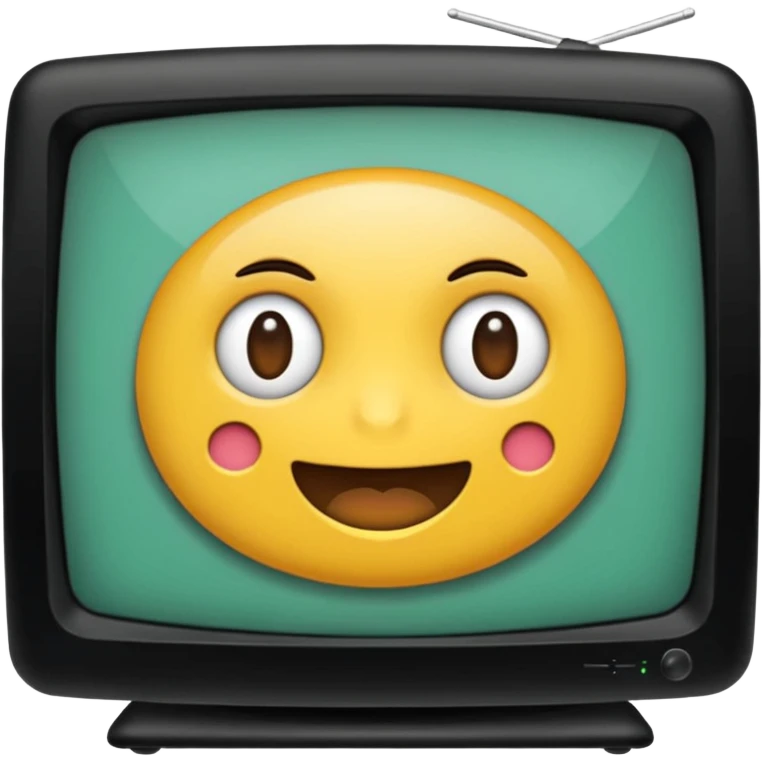 старый черный телевизор с ярко зеленым пиксельным экраном  emoji