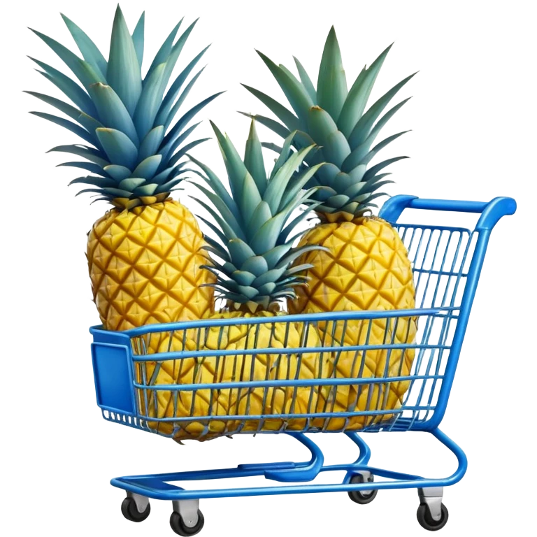 pineapples in a blue Shopping cart  emoji