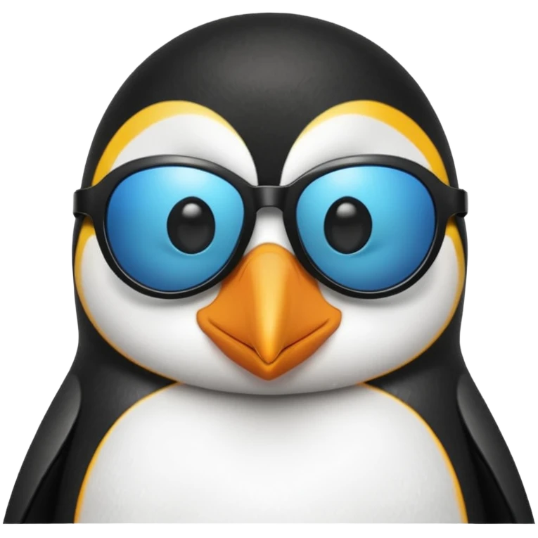 Penguin wearing sunglasses with kissy face emoji
