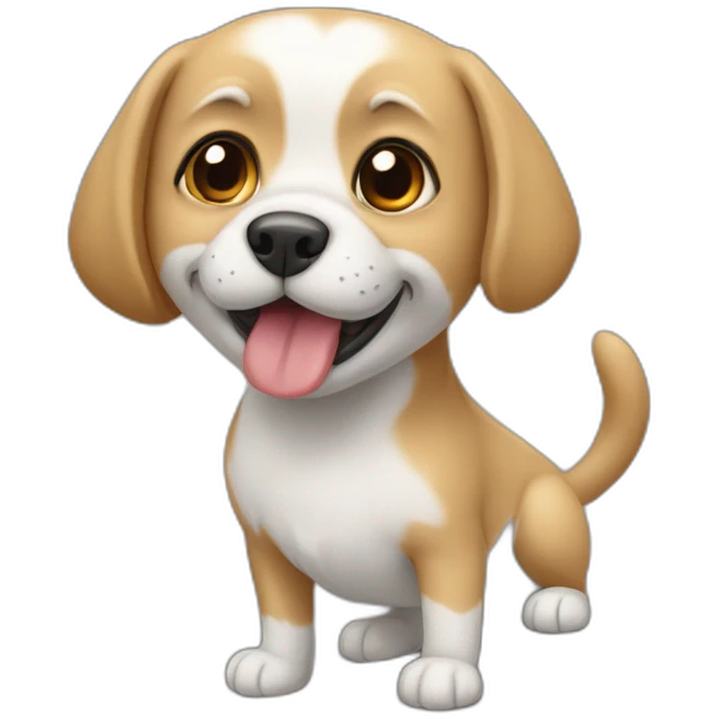 Chien qui chauvoche un chat emoji