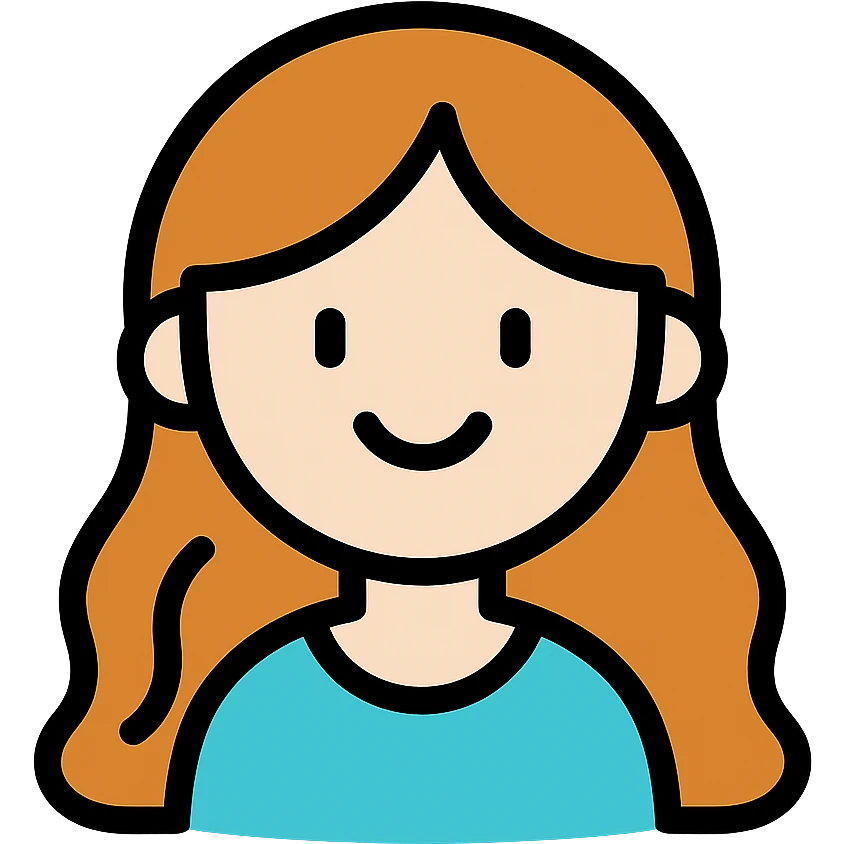 smiling girl with long, waving hair and white skin emoji