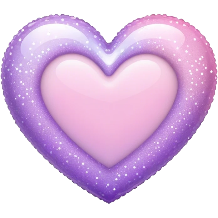 White, light pink, light purple sparkly heart emoji