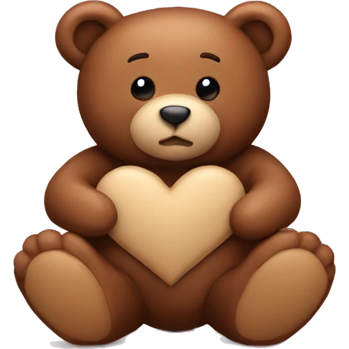Brown heart with a teddy bear emoji