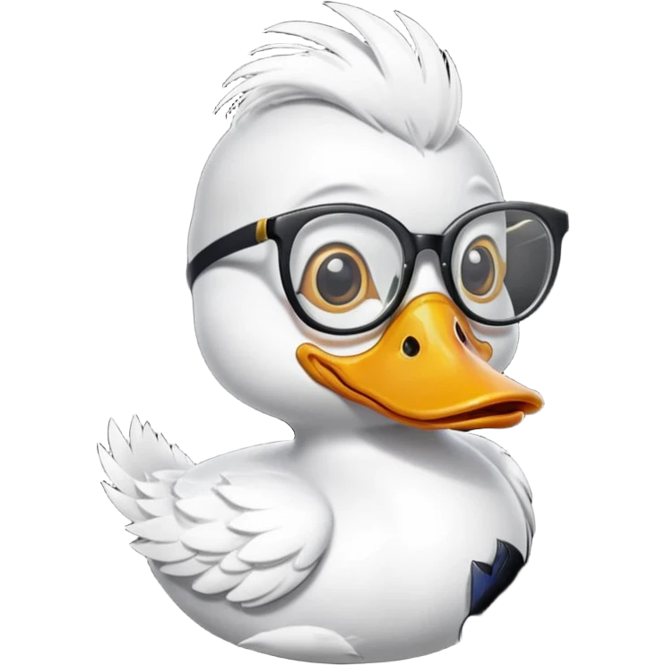 Duck with glasses emoji