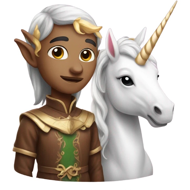 Elf with unicorn emoji