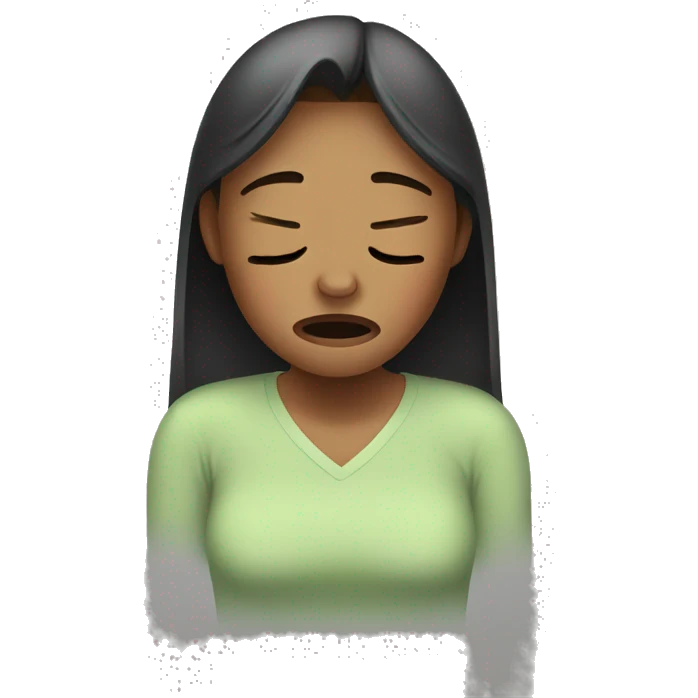 Home woman, crying because she has a headache emoji