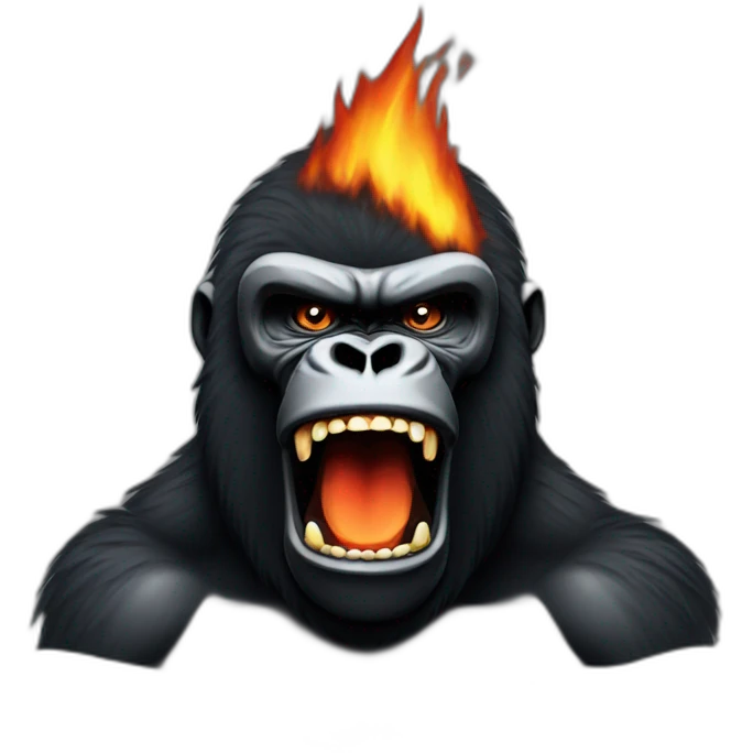 gorilla angry fire out of mouth emoji