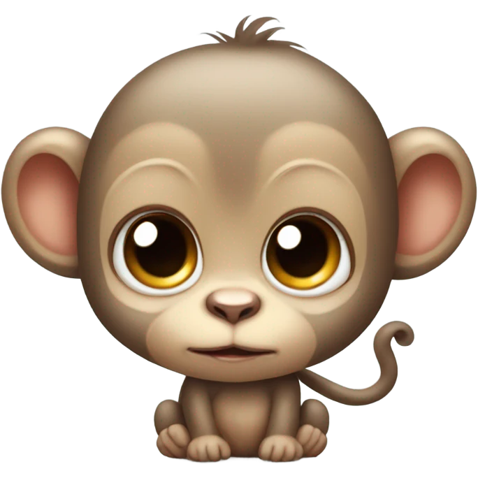 cute baby monkey with a bow on the ear  emoji