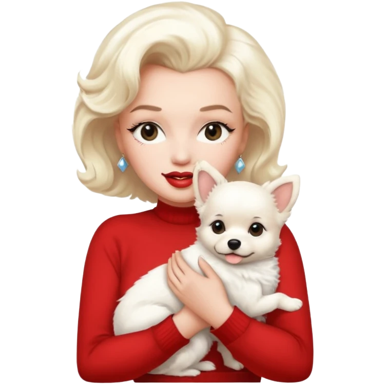 Marilyn Monroe, with cute dog emoji