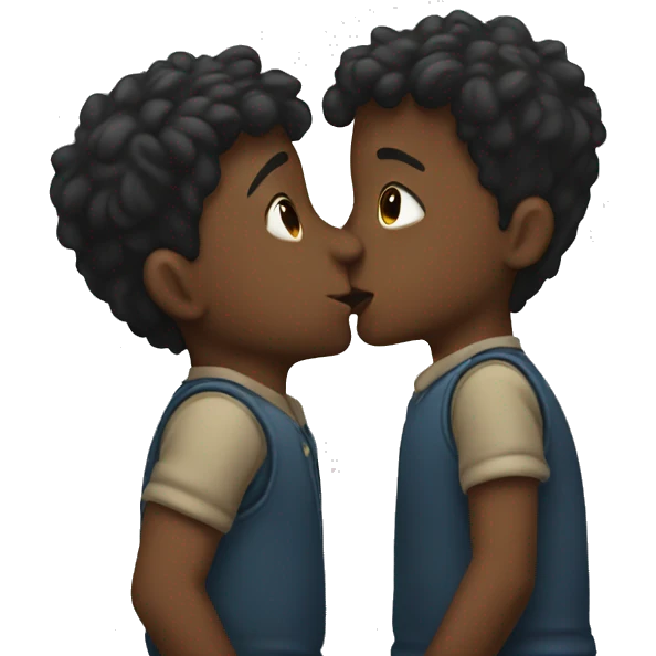 Two boys kissing  emoji