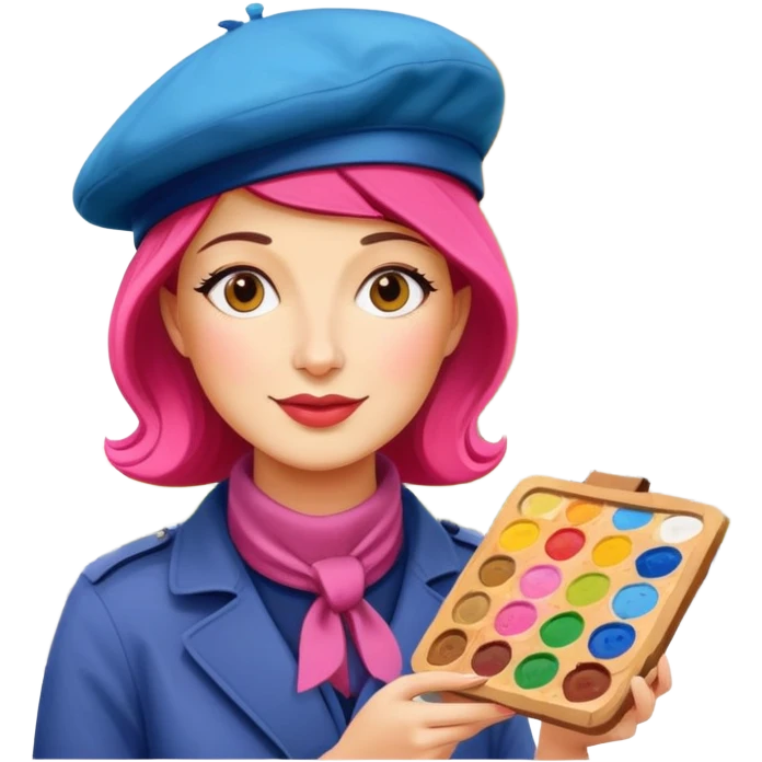 SPAM artist painting en plein aire in paris emoji