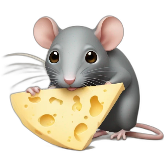Rat roux qui mange du fromage emoji