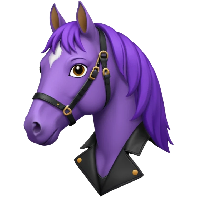Purple horse wearing leather jacket
 emoji
