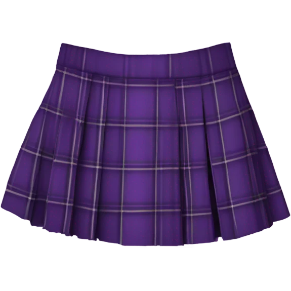 Purple tartan pleated mini skirt, isolated emoji