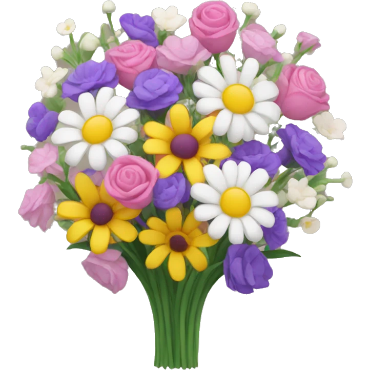 Flower bouquet with pink, yellow, white and purple flowers emoji