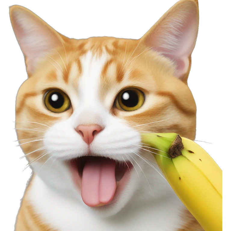 cat sucking banana emoji