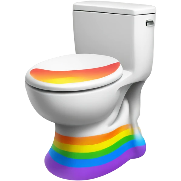 toilet with rainbow poop emoji