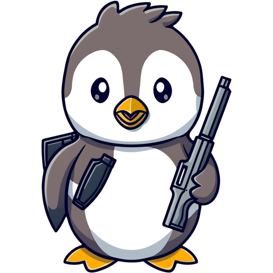penguin holding a gun emoji