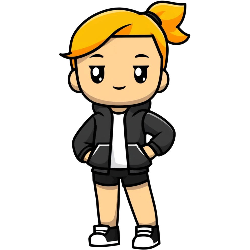 Roblox girl with fashionable outfit and attitude pose emoji