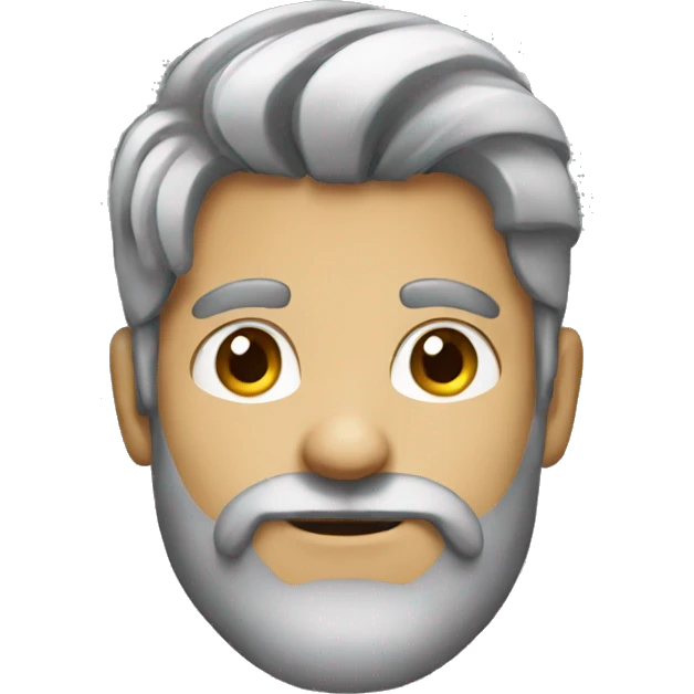 male portrait with beard with hair emoji
