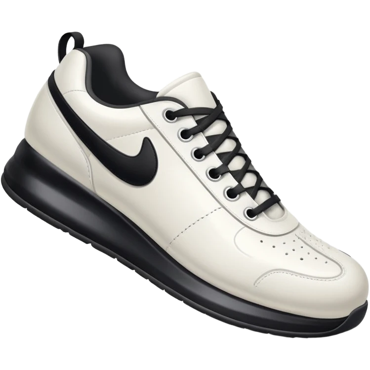 a full human leg with a sneakered foot pressing down on the ground. The shoe sole touches the floor, and directly beneath it a fresh shoe print is clearly visible. Rounded, glossy, smooth, soft shadows, white background.





 emoji