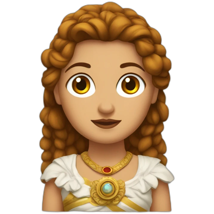 Mujer de la antigua Roma guiña un ojo y brinda emoji