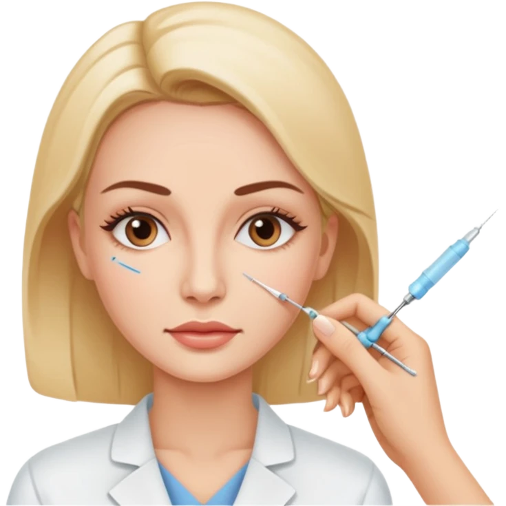 Woman taking a botox injection in the face emoji