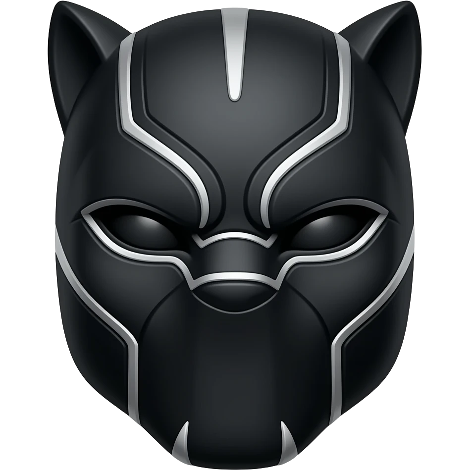 La tête de la panthère noire en noir très très foncé avec le visage très fermé emoji