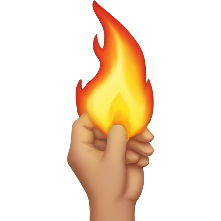 female hand wielding flame emoji