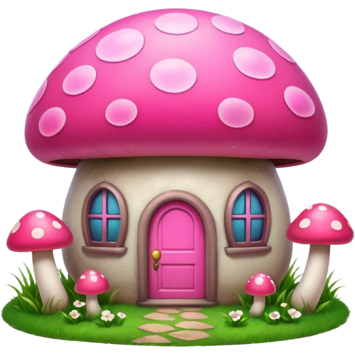 pink mushroom house emoji