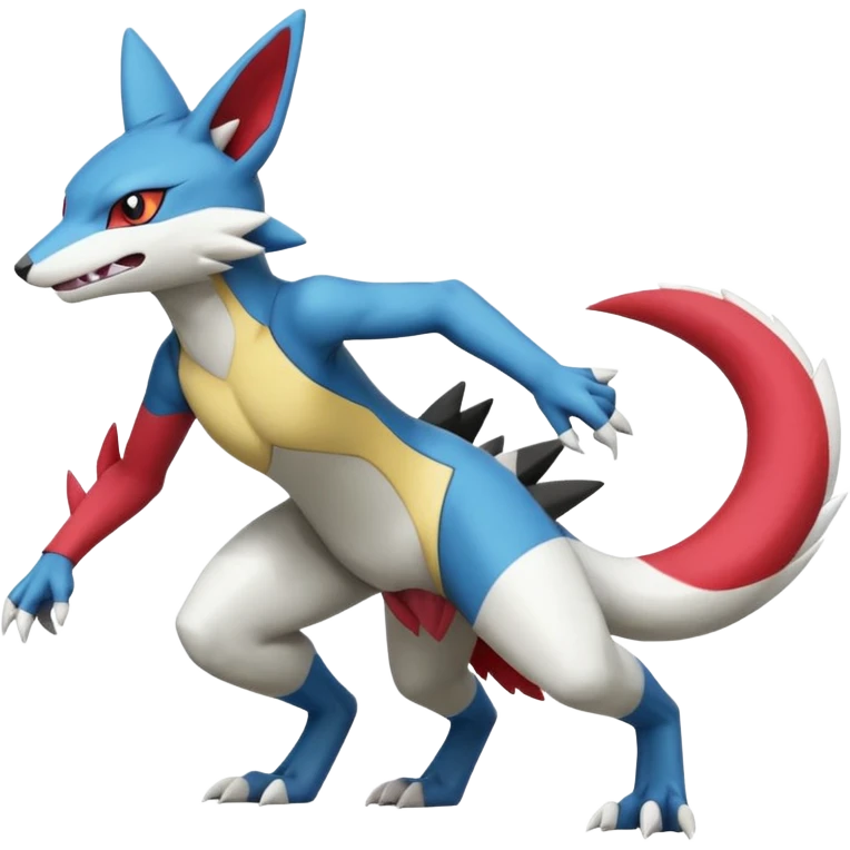 Zeraora-Sneasel-Lombax-Sergal-Zangoose-Cyclizar-Genesect-Pokémon, full body emoji