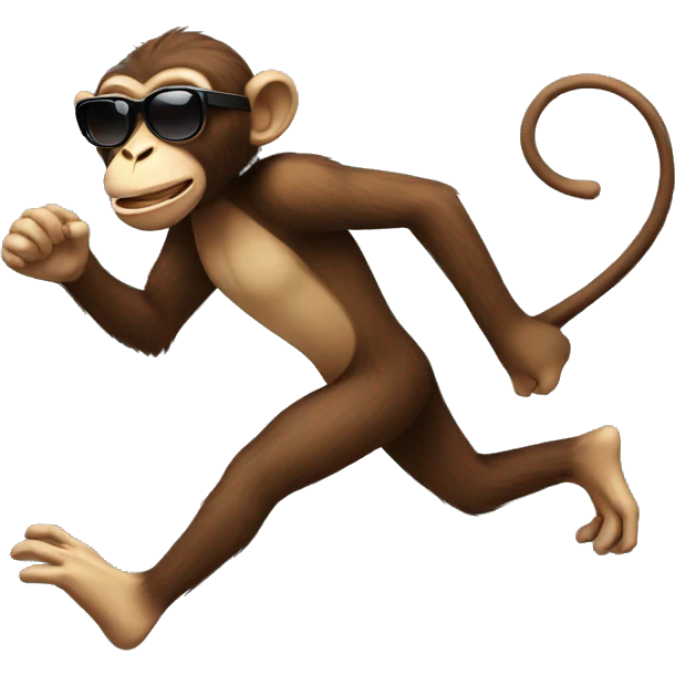 Monkey running fast with sunglasses  emoji