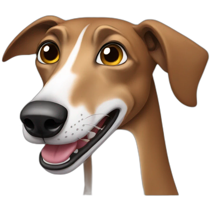 Brown Greyhound drooling emoji