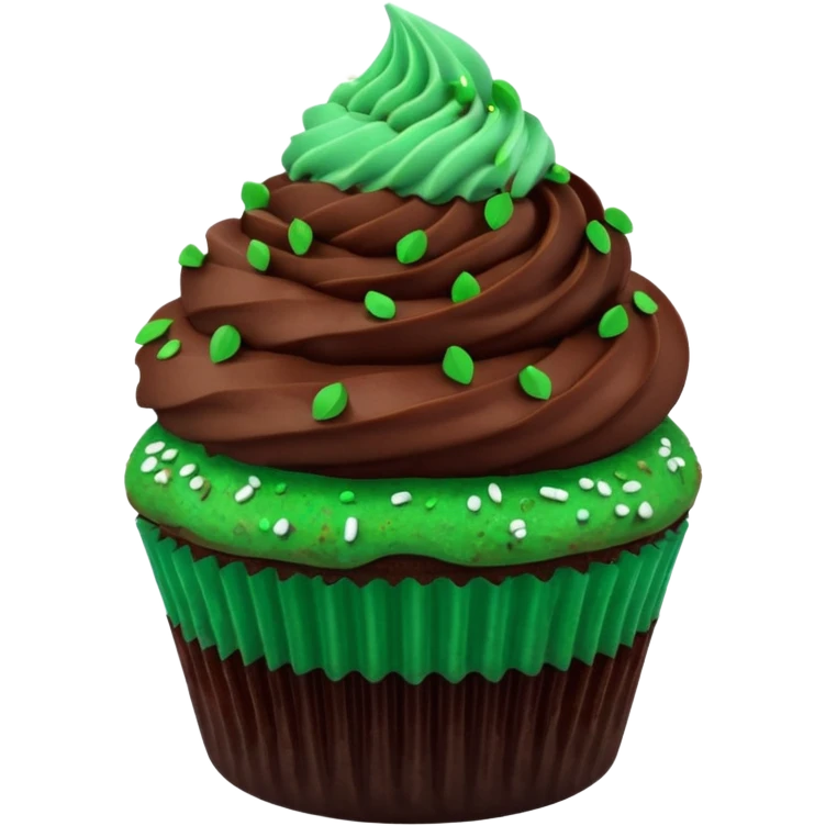 chocolate mint cupcate emoji