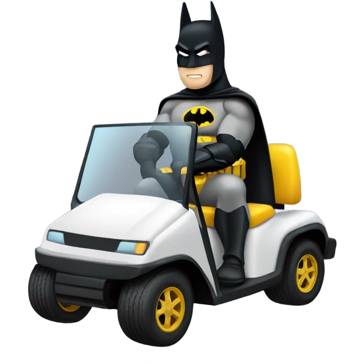 Batman riding a golf cart emoji