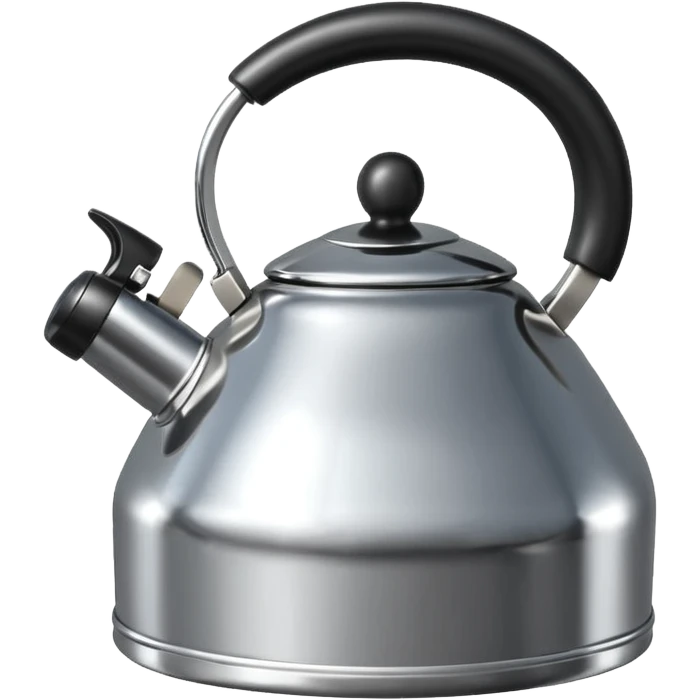 polished metal kettle with highlight reflections emoji