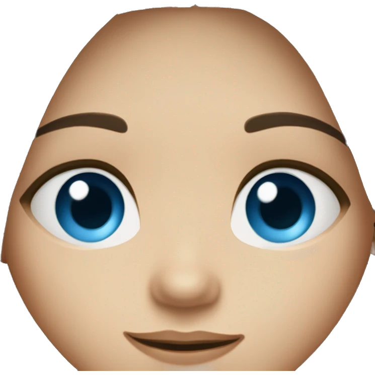 Pretty long brunette hair girl with blue eyes and loose  lips emoji