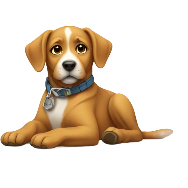 dog in sandles by tree emoji
