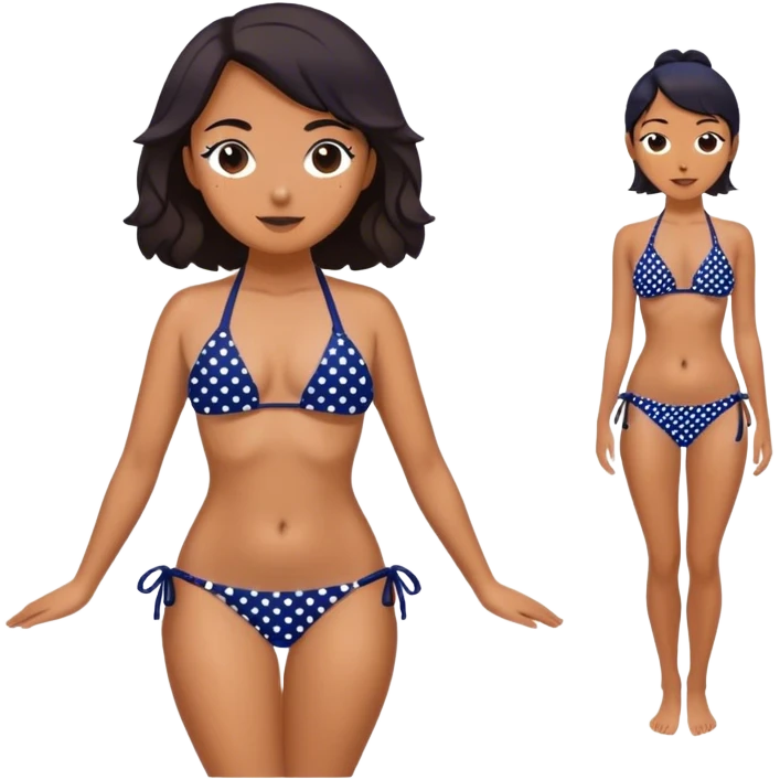 Navy blue polka dot bikini emoji