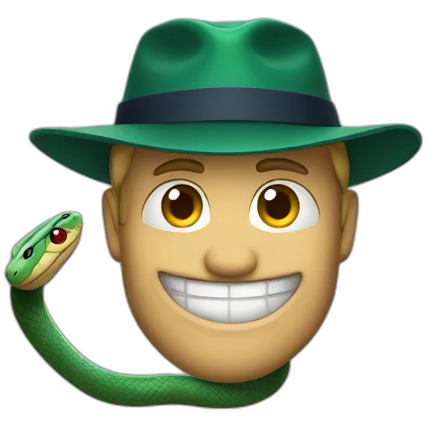 snake with a rugby hat emoji