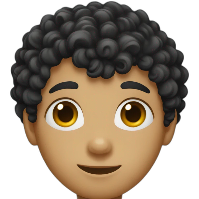 boy, black curly hair emoji
